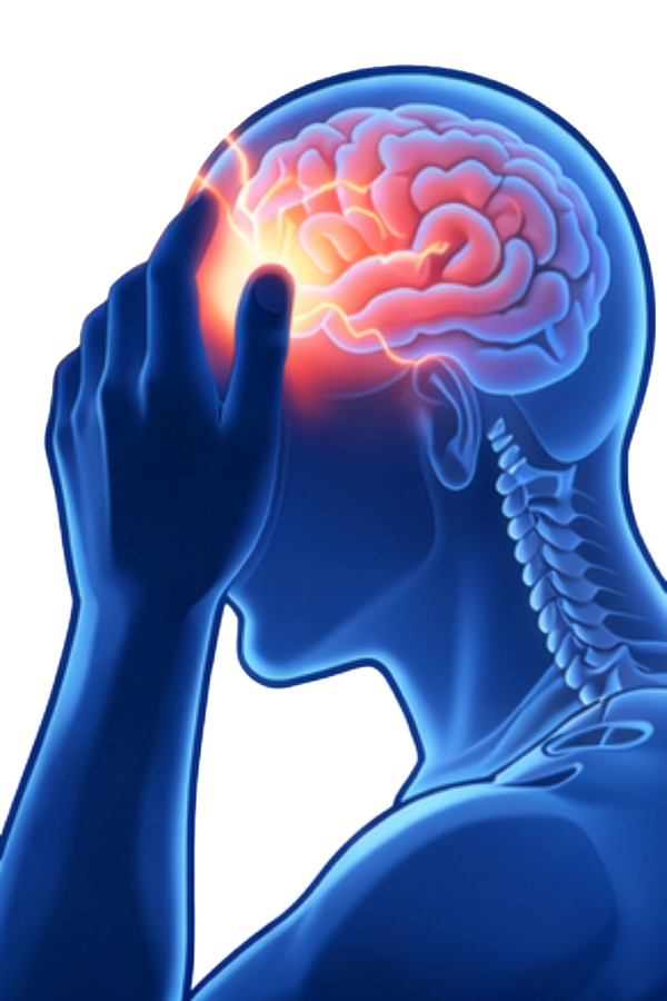 Headache and facial pain illustration